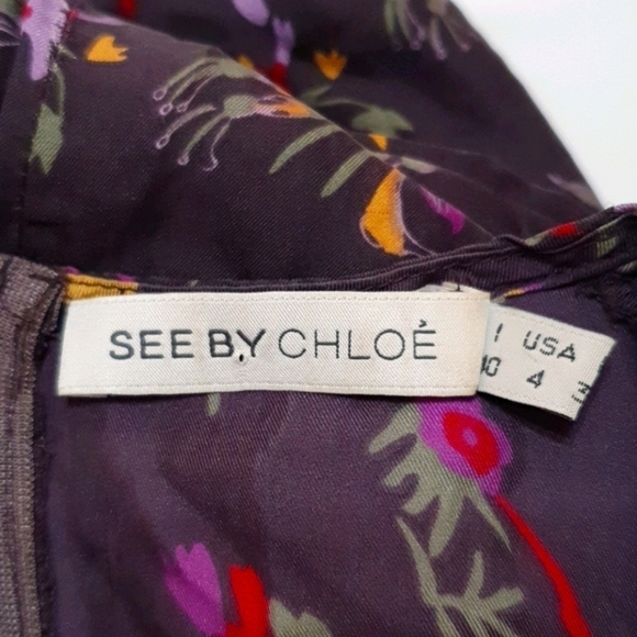 SEE BY CHLOE Silk Shift Floral Dress - Picture 3 of 5